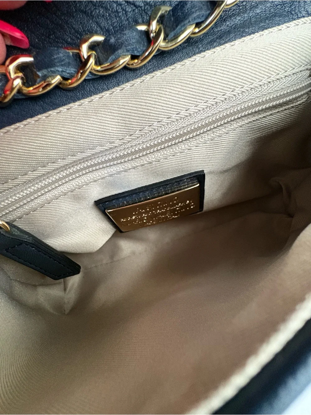 Valentino By Mario Valentino  Lady Monogram Matelasse Crossbody Bag Navy Blue